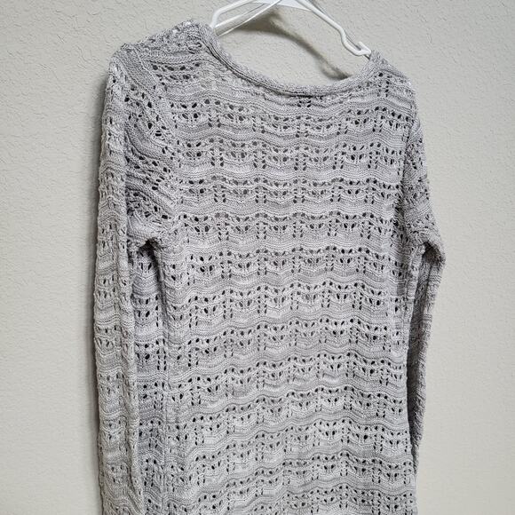 Freshman Long Cardigan Sweater Women Small Open Front Fall Winter Casual Crochet - Picture 9 of 10